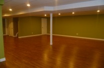 Finished basement recreation & bedroom areas